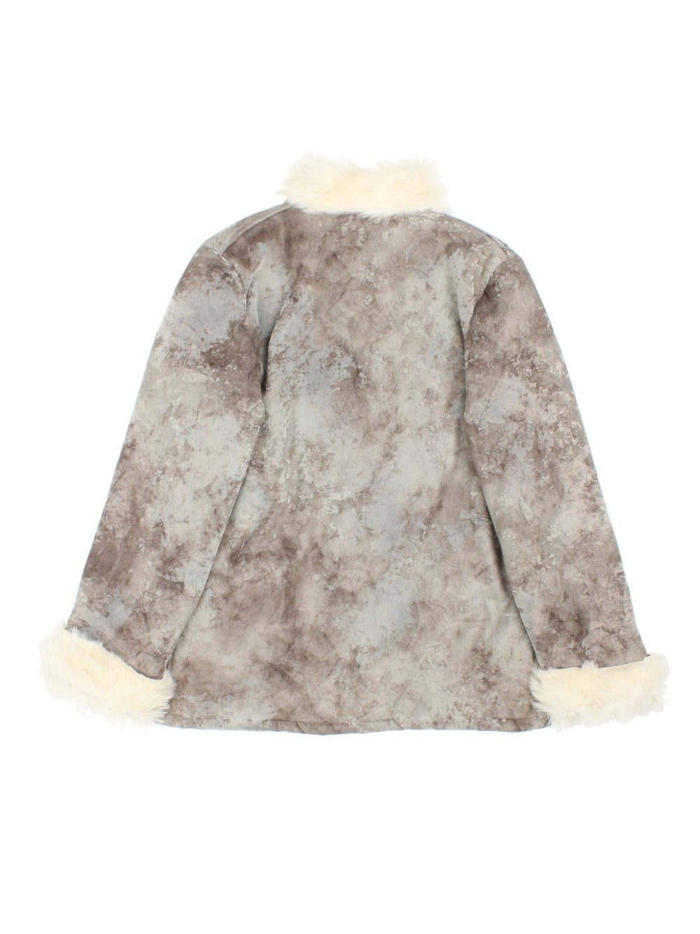 Vintage Afghan Shearling Coat in a grey colourway. Toggle fastening with front patch pockets and faux fur lining.