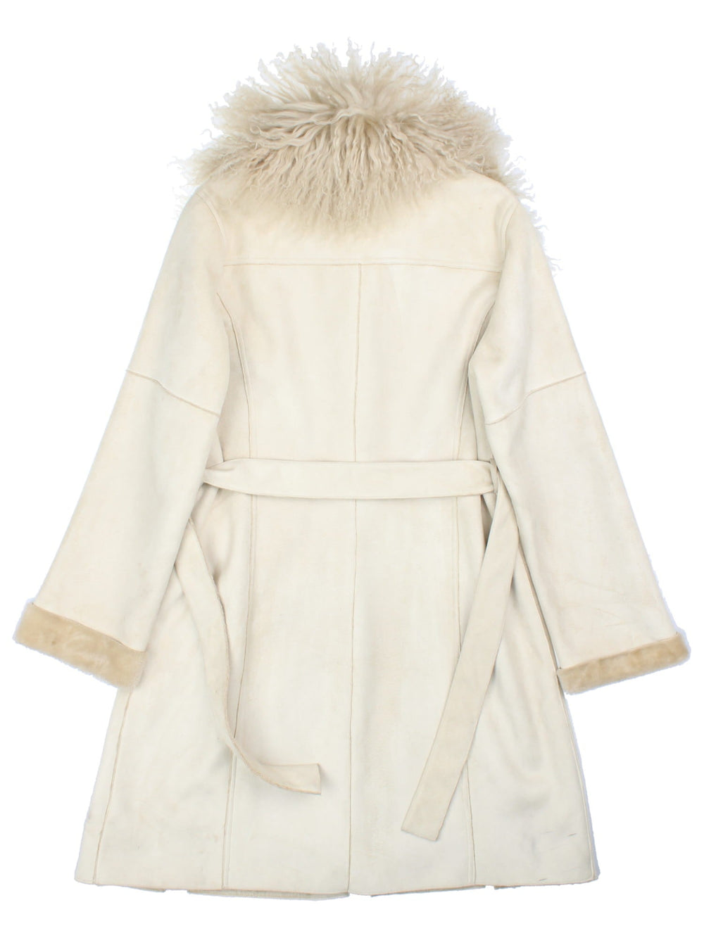 Vintage Afghan Shearling Coat in a red colourway. Buttons up with front patch pockets and shearling lining.