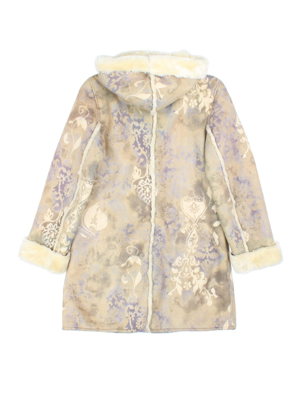 Vintage Afghan Shearling Coat in a multicoloured colourway. Buttons up with front patch pockets and faux fur lining.