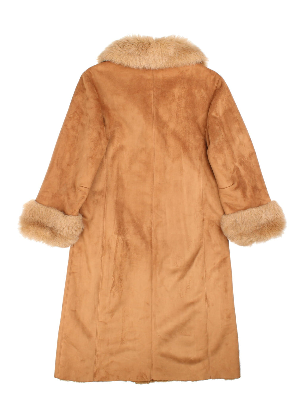 Faux Fur Trim Afghan Coat in a  colourway. Buttons up with side pockets and faux fur trim.