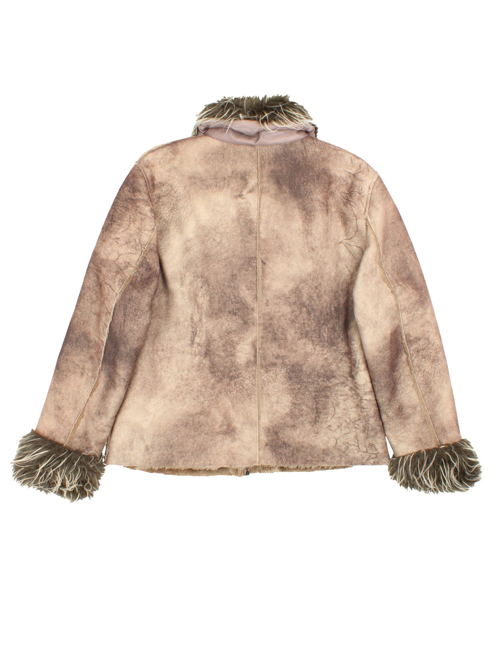 Vintage Pleat Detail Afghan Coat in a brown colourway. Buttons up with front patch pockets and shearling lining.