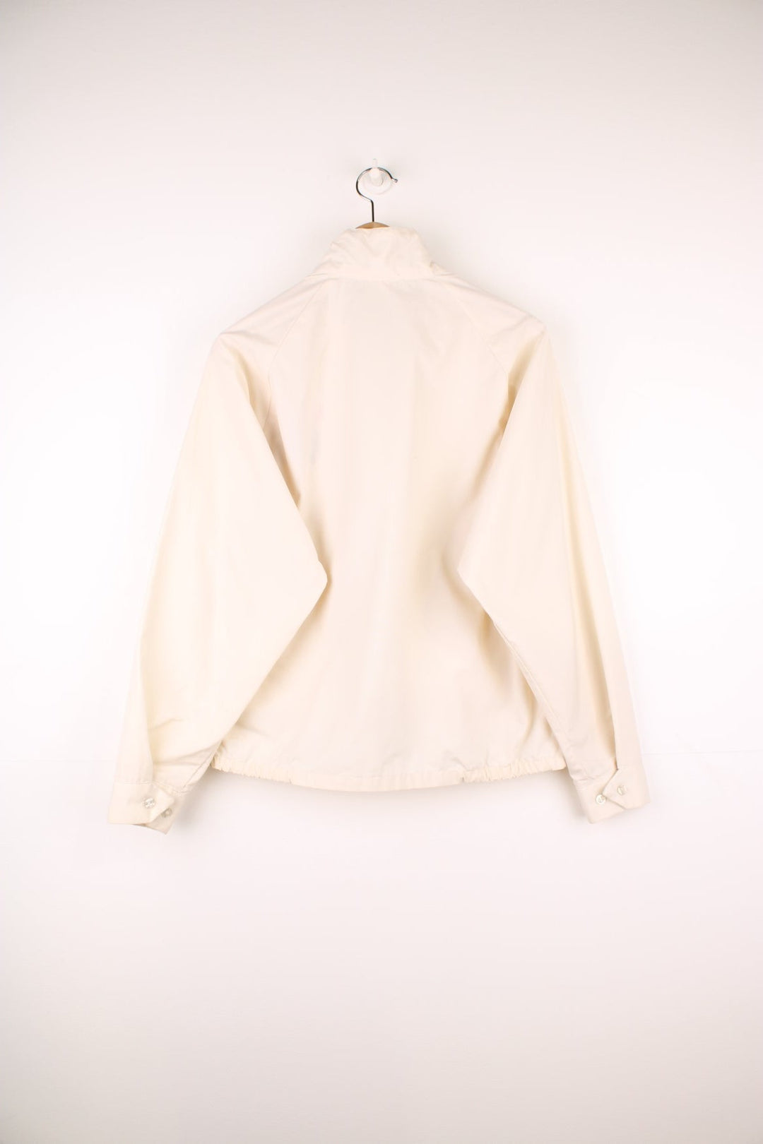 Vintage 80's/90's King Louie Pro Fit , bowling themed zip through coach jacket in cream. Features embroidered spell-out details on the chest.