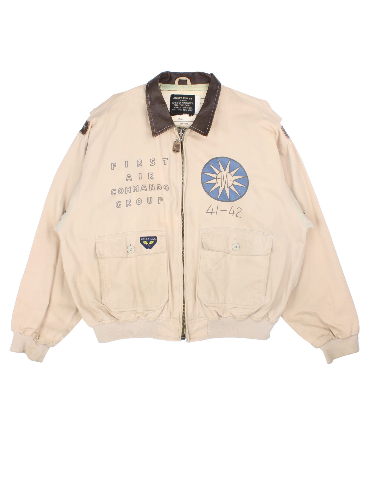 Avirex Flight Jacket Tan Type G-1 Rare Vintage Find (Size M