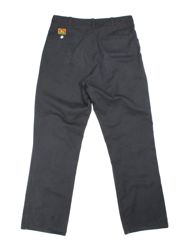 Ben Davis Work Trousers in black colourway with multiple pockets and the logo embroidered on the back.