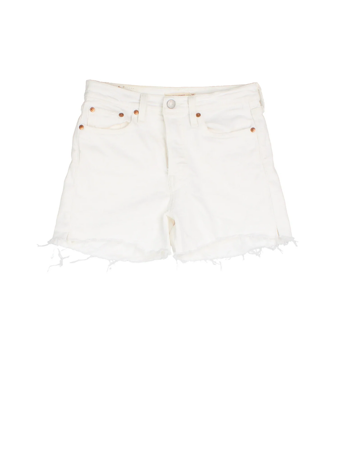 Levi Strauss Denim Shorts in white colourway with multiple pockets and the logo embroidered on the back.