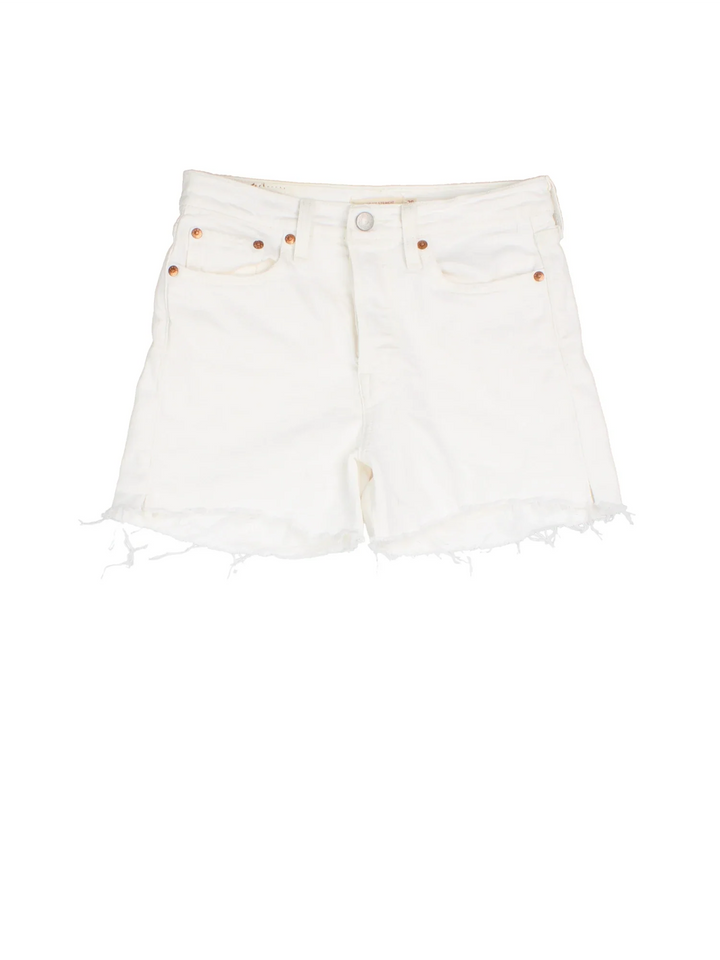 Levi Strauss Denim Shorts in white colourway with multiple pockets and the logo embroidered on the back.