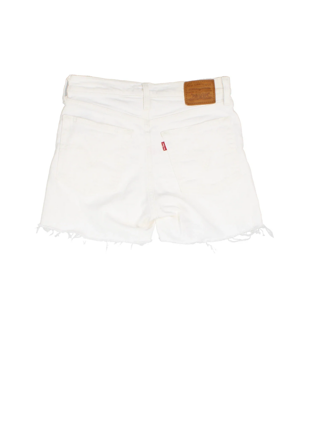 Levi Strauss Denim Shorts in white colourway with multiple pockets and the logo embroidered on the back.