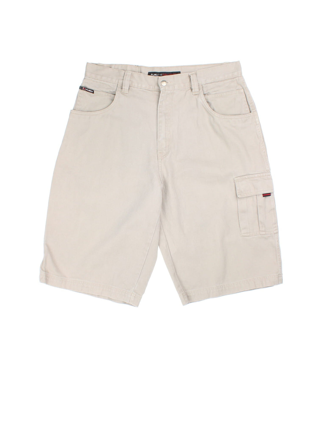 90's FUBU Cargo Shorts in tan colourway with multiple pockets and the logo embroidered on the back.