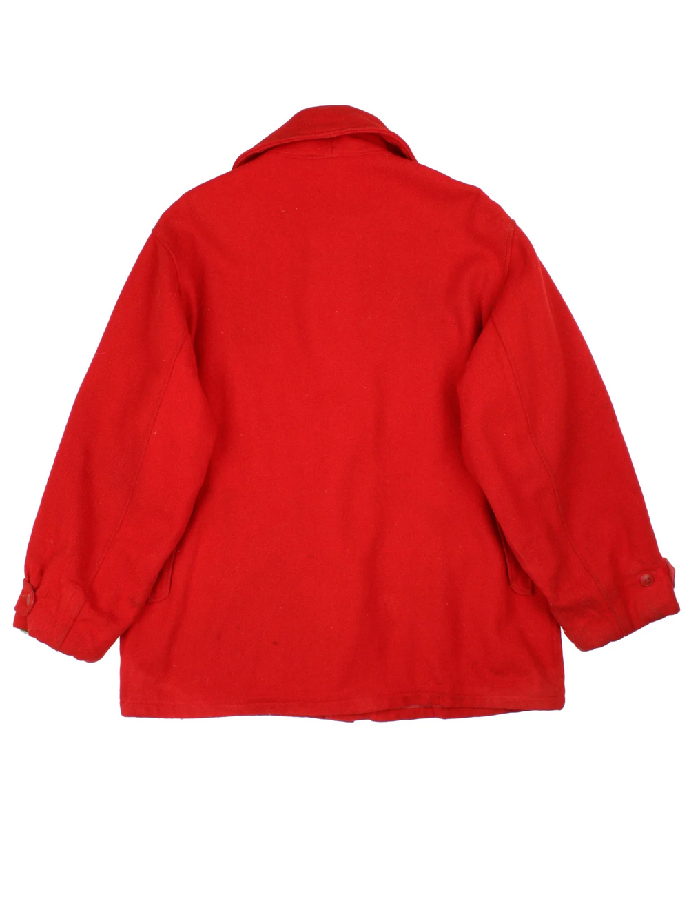 Vintage 60's Woolrich Woollen CPO Hunting Coat in a red colourway. Buttons up and has multiple pockets.