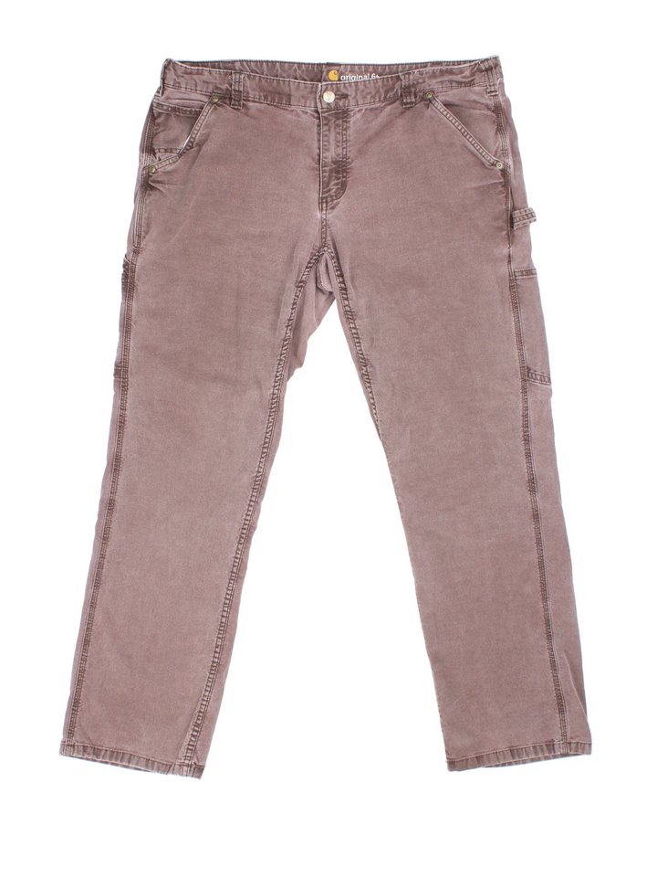 Carhartt Carpenter Trousers in a brown colourway with multiple pockets and the logo embroidered on the back.