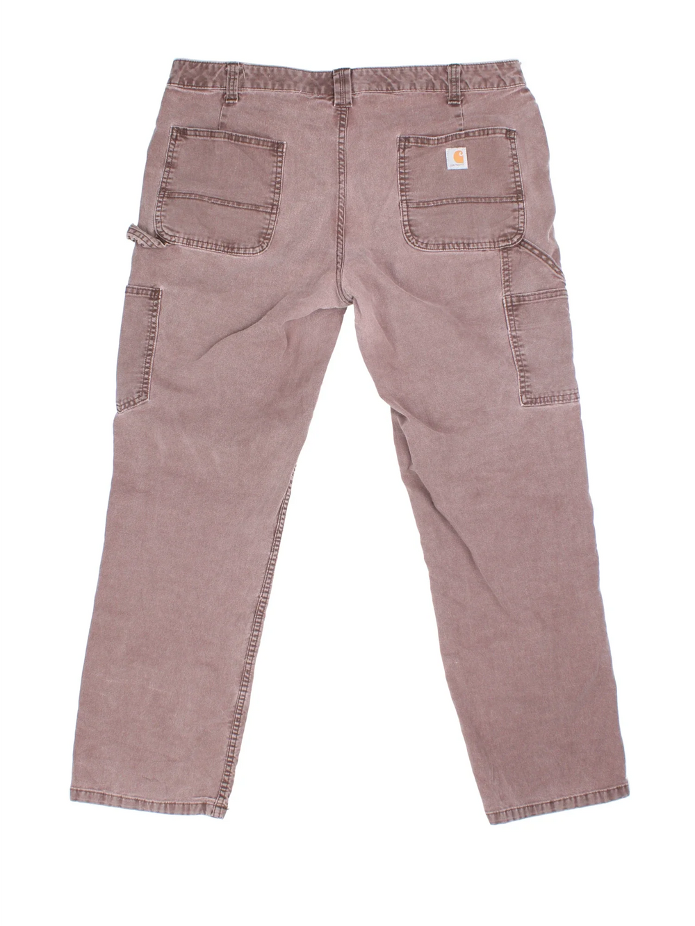 Carhartt Carpenter Trousers in a brown colourway with multiple pockets and the logo embroidered on the back.