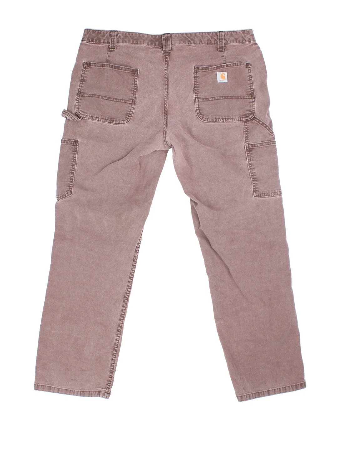 Carhartt Carpenter Trousers in a brown colourway with multiple pockets and the logo embroidered on the back.