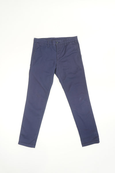 Carhartt navy blue 'Sid Pant' straight leg trousers with embroidered logo on the back pocket