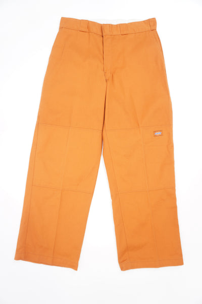 Dickies burnt orange cotton trousers with double knee details 