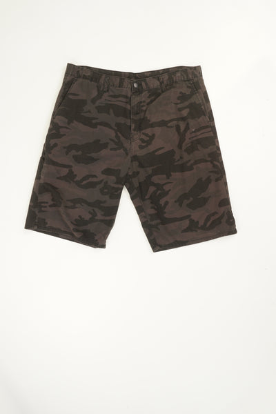 Dickies grey camouflage shorts with embroidered logo patch on the back