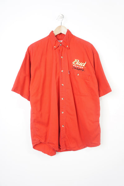 Vintage Winners Circles Bud Racing, Dale Earnhardt Jr red cotton button up shirt