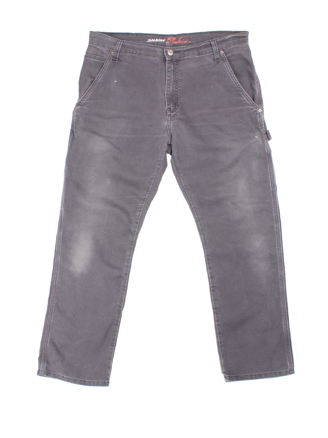 Dickies Jeans in grey colourway with multiple pockets and the logo embroidered on the back.