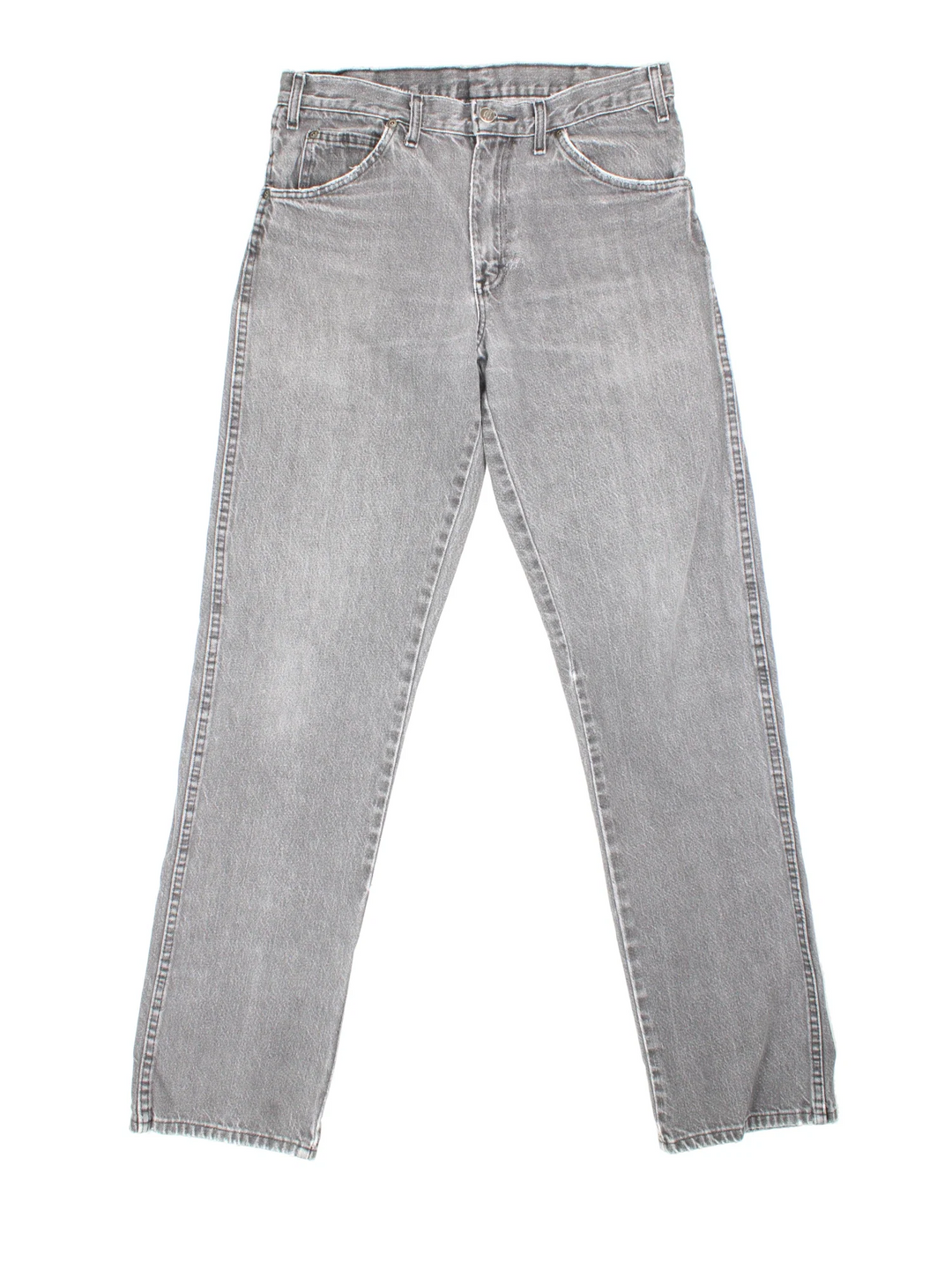 Dickies Jeans in grey colourway with multiple pockets and the logo embroidered on the back.