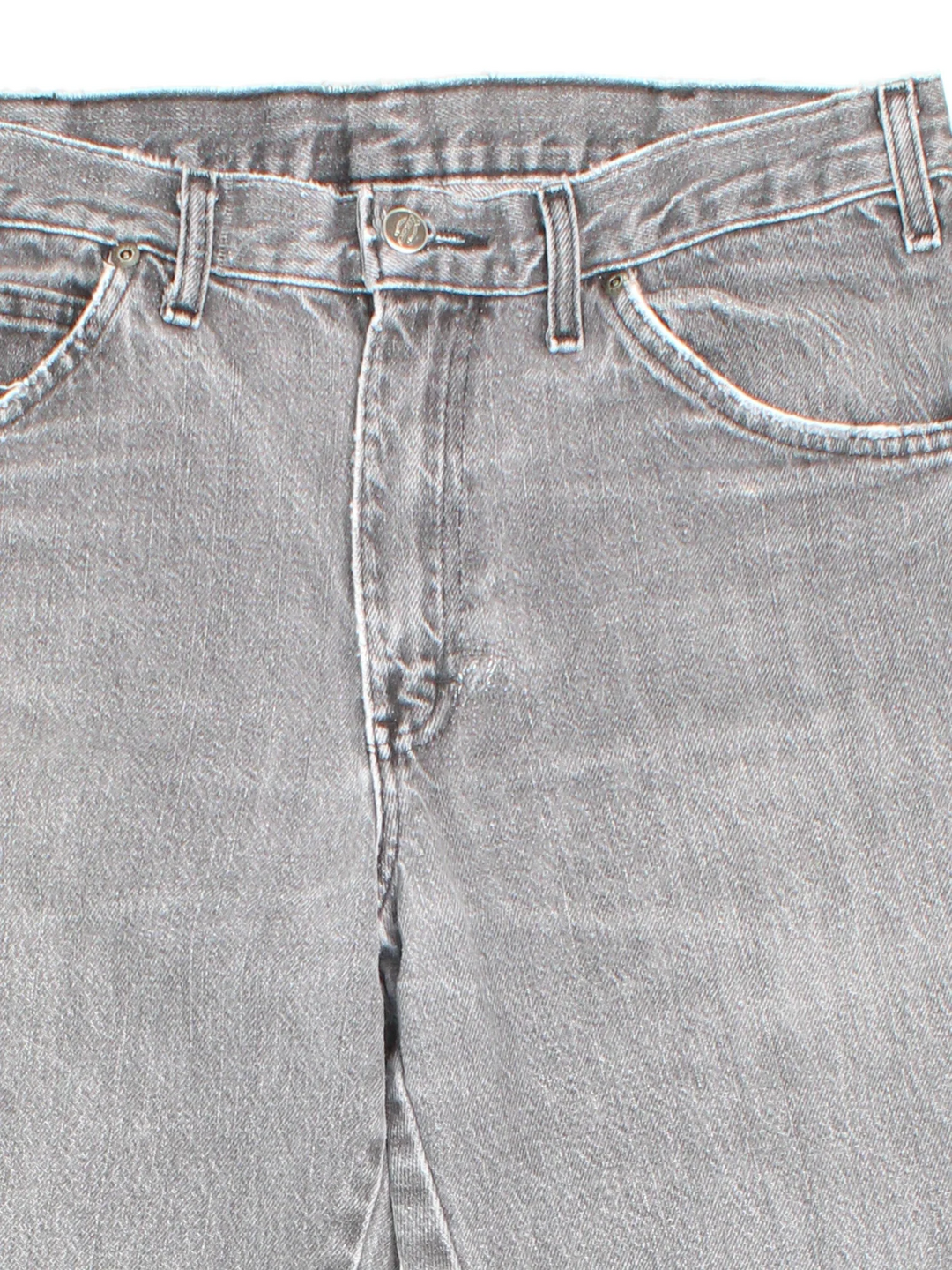 Dickies Jeans in grey colourway with multiple pockets and the logo embroidered on the back.