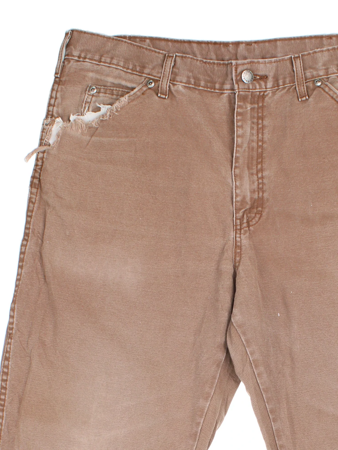 Dickies Carpenter Jeans in brown colourway with multiple pockets and the logo embroidered on the back.