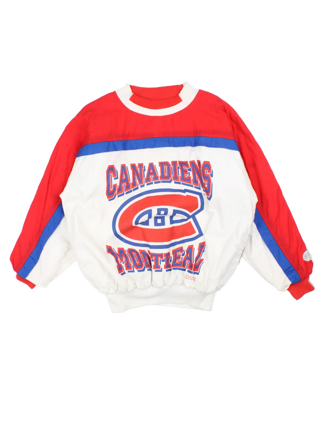 Vintage Montreal Candiens NHL Insulated Sweater in the white/red colourway. Features contrast sleeves, side pockets and branding printed on the front.