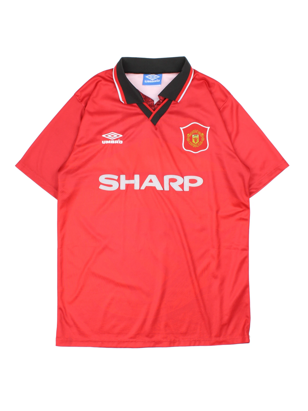 1994-96 Manchester United Cantona home football shirt, by Umbro. Embroidered badge and raised sponsors