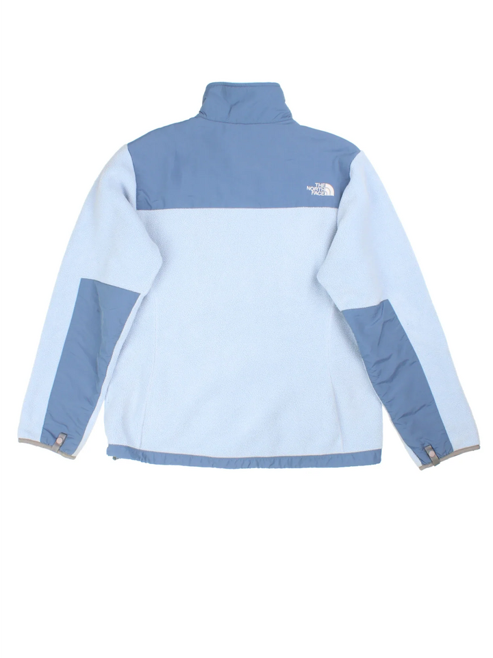 Vintage The North Face Denali Fleece in a blue colourway. Zips up with multiple pockets and has embroidered logos on the front/back.
