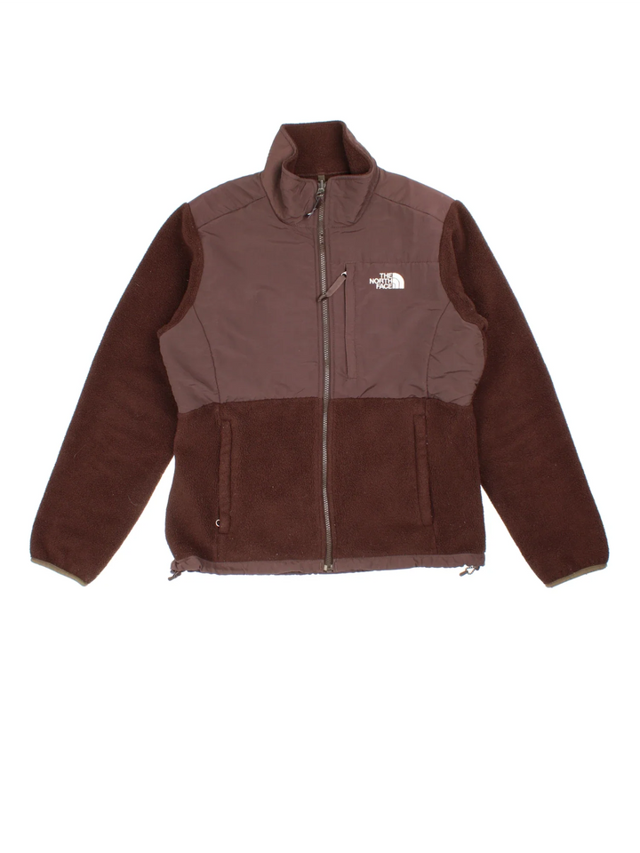 Vintage The North Face Denali Fleece in a brown colourway. Zips up with multiple pockets and has embroidered logos on the front/back.