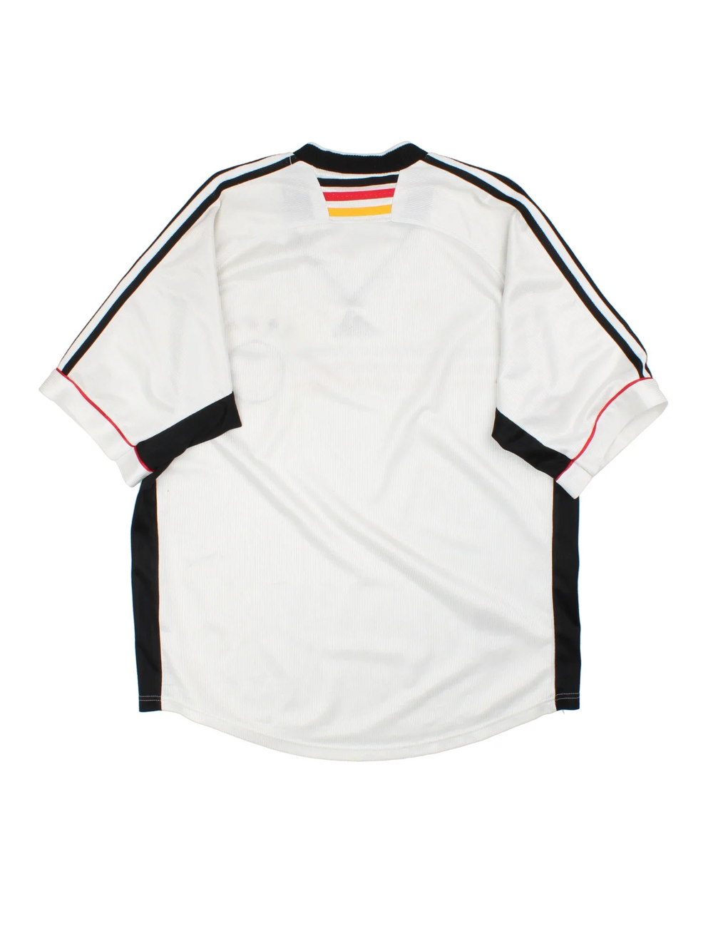 Germany 1998/00 Adidas Football Shirt in the white home kit colourway, features logos and badge on the front with the classic adidas 3 stripe across the middle.