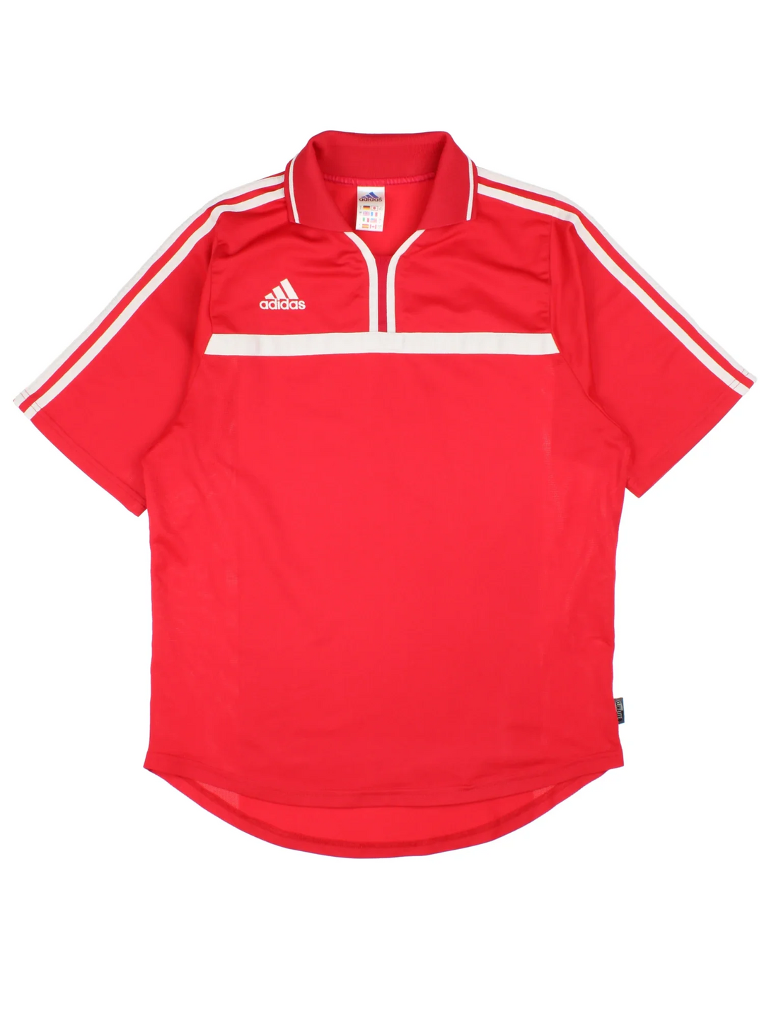 MLS Adidas Training Top in a red colourway with classic adidas 3 stripe on the sleeves and collar