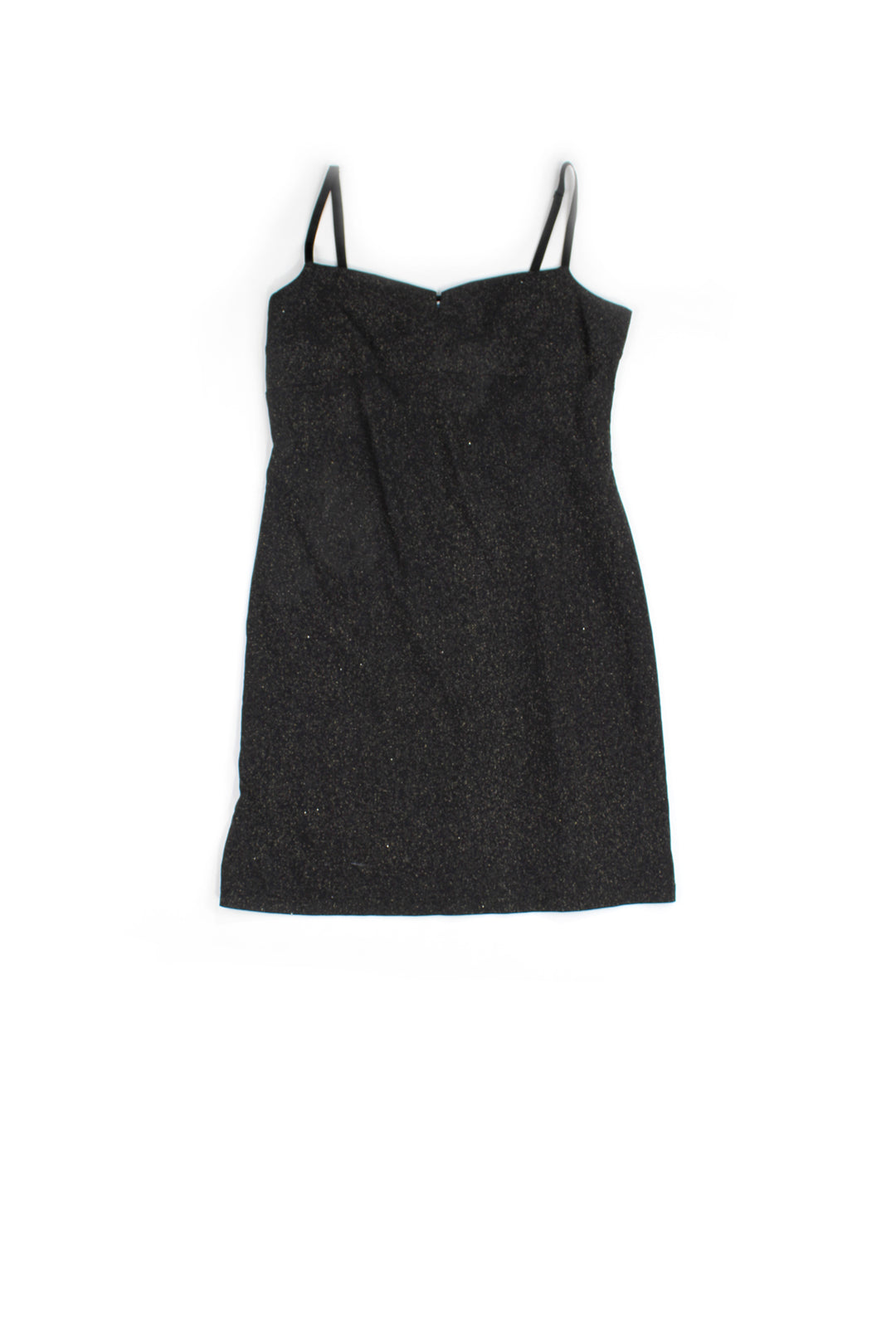 90's New Look black sparkly mini dress with adjustable spaghetti straps