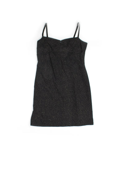 90's New Look black sparkly mini dress with adjustable spaghetti straps 