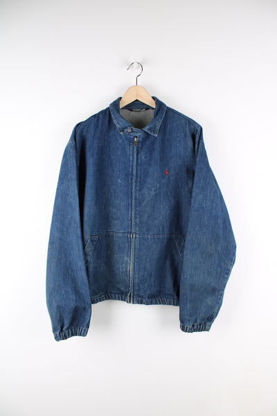 Polo by Ralph Lauren denim zip through bomber jacket with embroidered logo on the chest