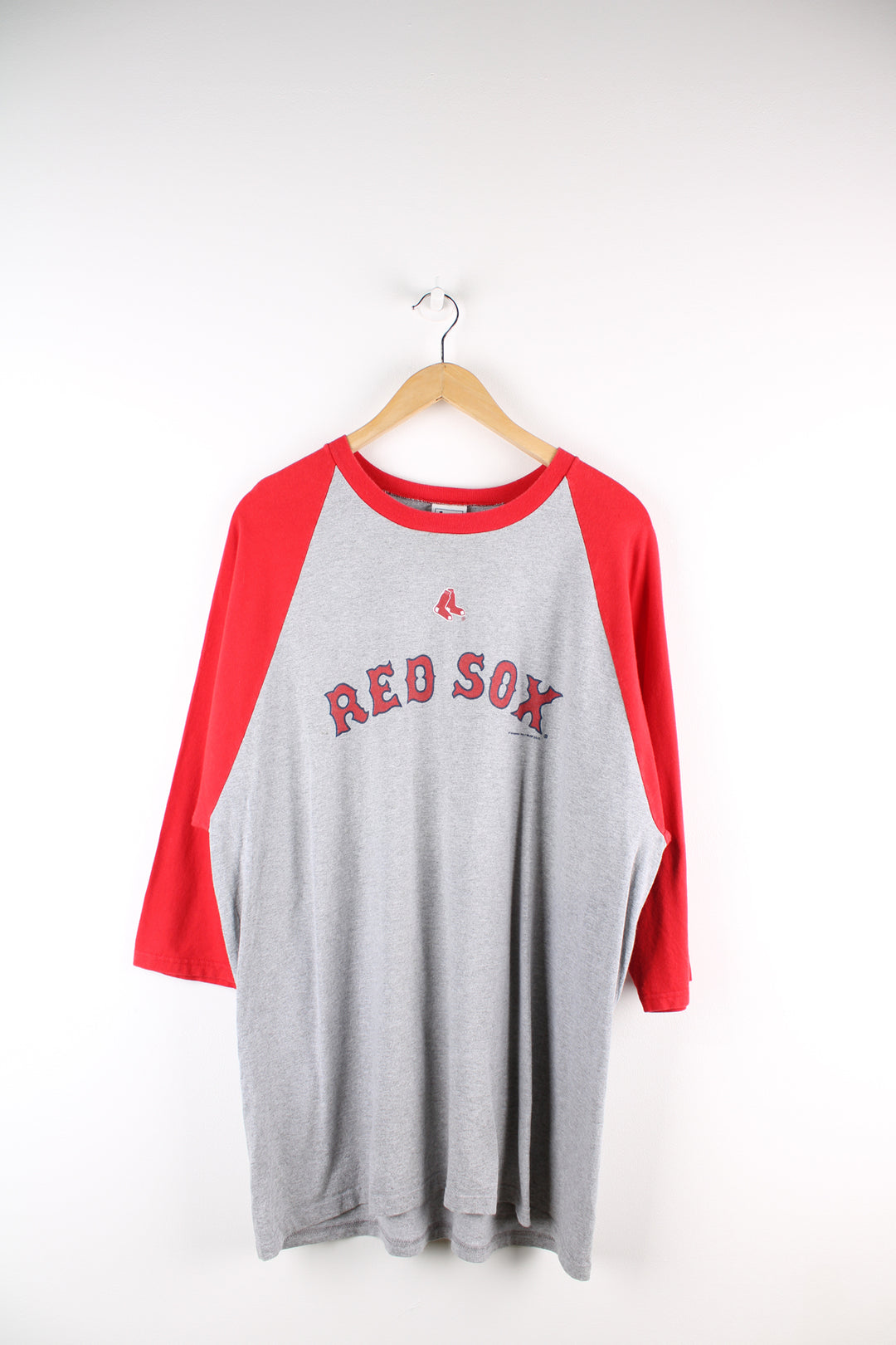 Vintage Boston Red Sox T-shirt, printed on a Lee shirt, red, blue and grey team colourway, quarter length sleeves, and printed logo spell out across the front.