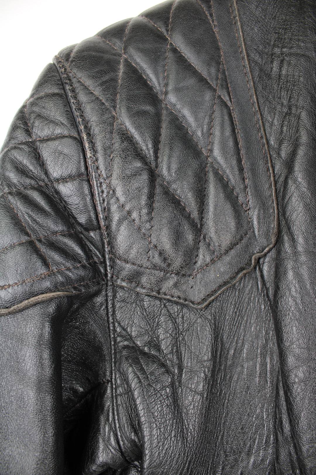 Vintage 1970's rare, black leather zip through cafe racer style biker jacket by Speedman Leathers