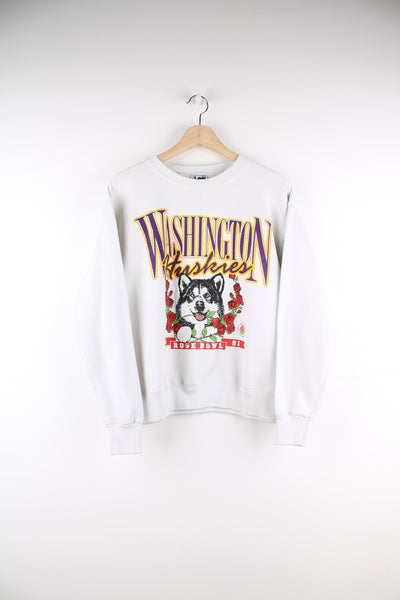 Vintage 1991 Washington Huskies Rose Bowl sweatshirt by Lee, features printed graphic on the front