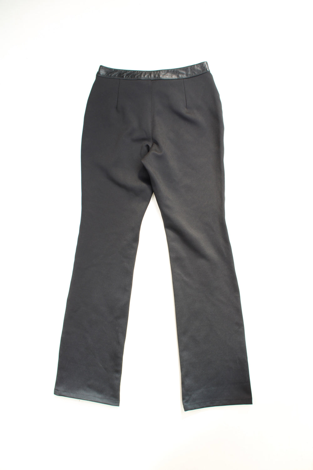 Harley Davidson high-waisted nylon biker trousers with leather waistband and embossed metal logo on the waist