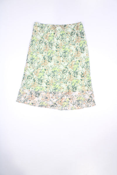 Vintage Y2K green floral print midi skirt. Could be worn mid or low rise depending on measurements. Made by Etam.   good condition - A repair has been made to the fabric along the waistband.   Size in label:   Womens size 16 (XXL)