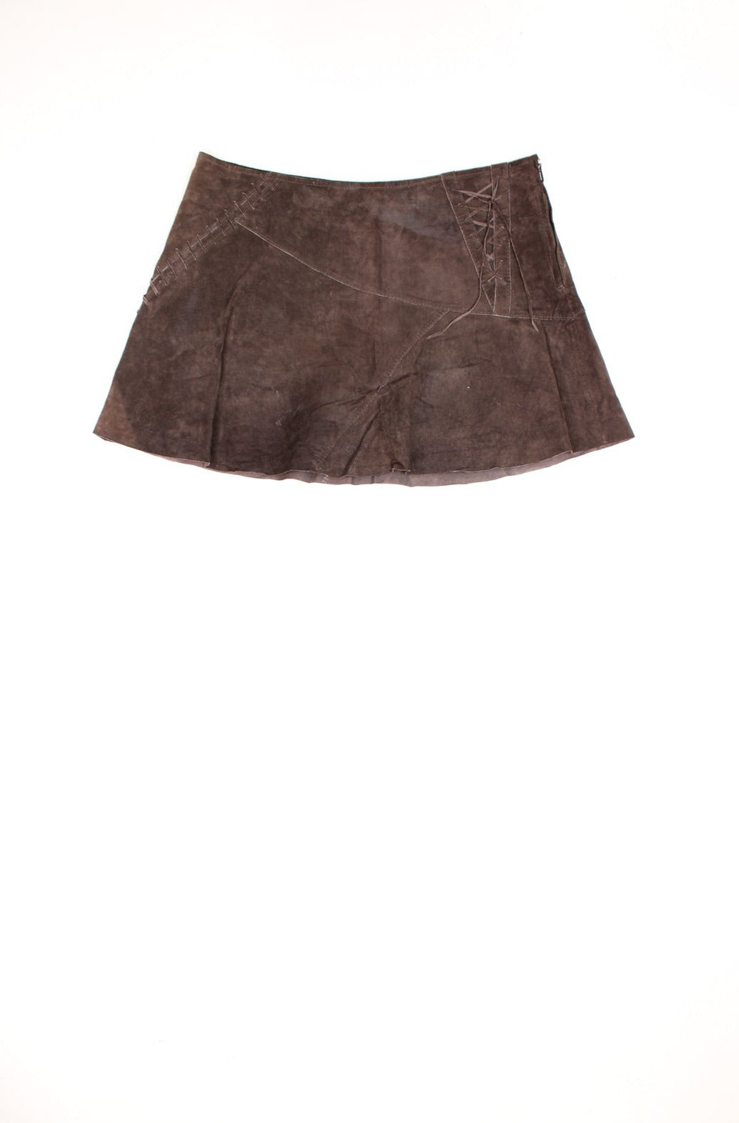 Y2K Suede Mini Skirt (M)