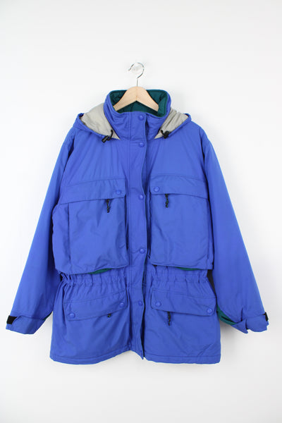 Vintage L.L.Bean blue Gortex waterproof padded coat with drawstring waist