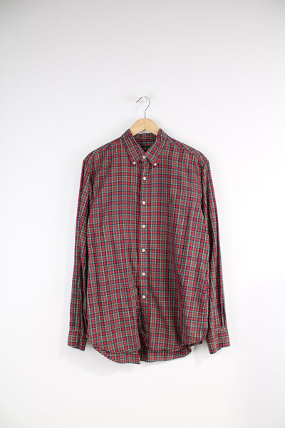 Vintage Ralph Lauren Shirt in a red, green, blue and yellow plaid colourway, button up shirt with the logo embroidered on the chest. 