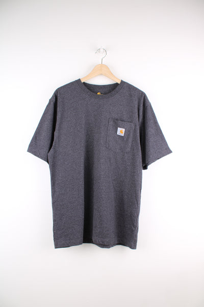 Dark grey Carhartt original fit t-shirt with branded pocket