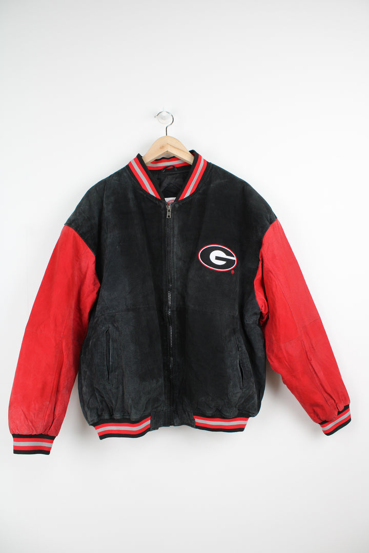 Georgia Bulldogs Leather Bomber Jacket (Size L)
