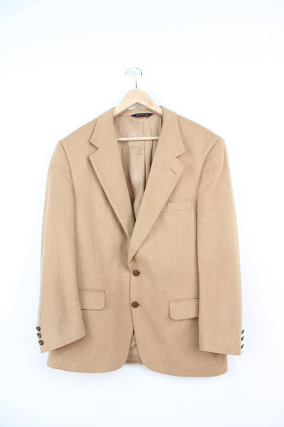 Vintage Burberry 100% pure camel hair blazer with Burberry themed satin lining