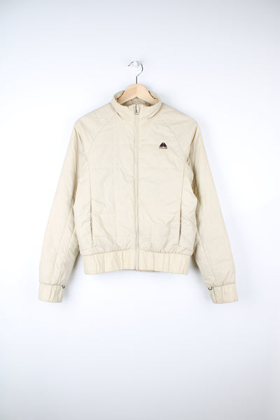 Cream Nike ACG thermal layer lightly padded zip through jacket, features embroidered logo on the chest