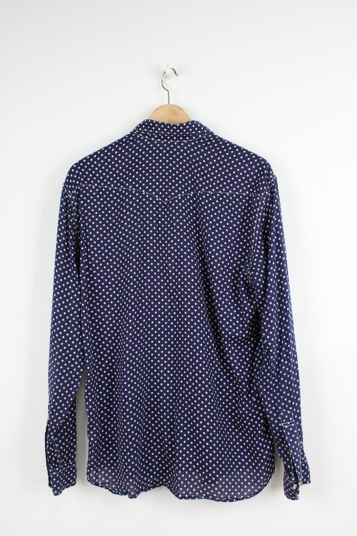 Levi Strauss x Supreme blue and white polka dot, button up shirt