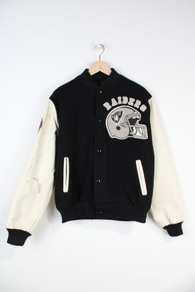 Vintage NFL Oakland Raiders Pro-Sport bomber jacket with embroidered team graphic on the front and back