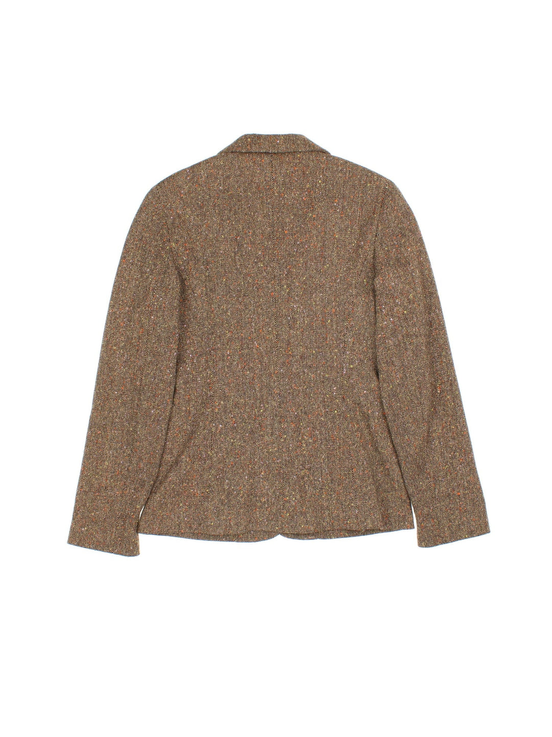 Vintage Kenzo Tweed Blazer in a brown colourway. Three clasp closure, has side pockets, and a big collar.