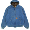 Carhartt Denim Active Jacket Hooded Blue Vintage Workwear