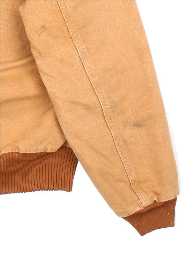 Carhartt Active Jacket in a brown colourway. Zips up and has side pockets, hooded, and has the logo embroidered on the front.